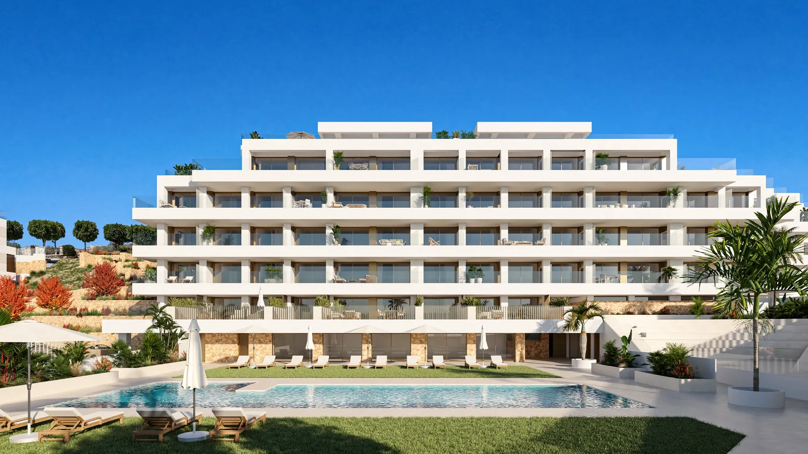 Render exterior de El Palmeral I, de Levantis